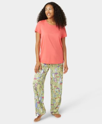 Women's Solid Short-Sleeve Scoop-Neck Sleepwear Top