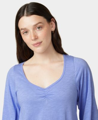 Women's Shirred Bell Sleeve Pajama T-Shirt