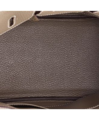 Pre-Owned Hermes Birkin 25 Handbag Grey Togo with Palladium Hardware