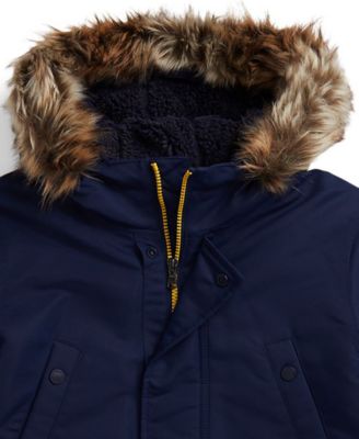 Big Boys Faux-Fur-Trim Down Parka