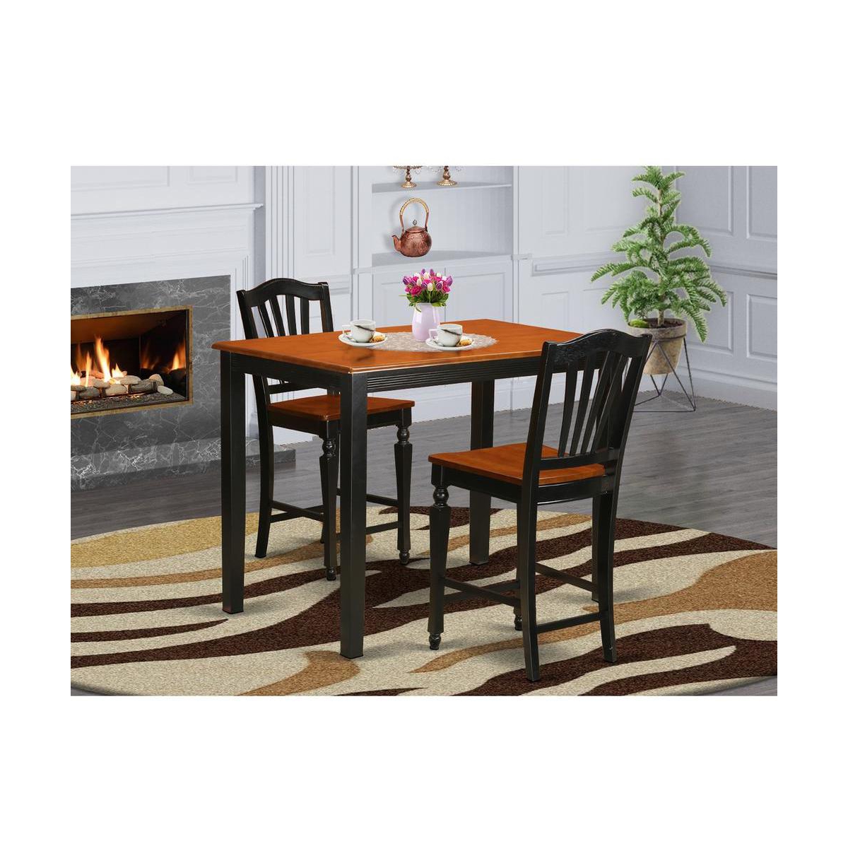 East West Furniture 3 Pcpub Table set-pub Table and 2 bar stools