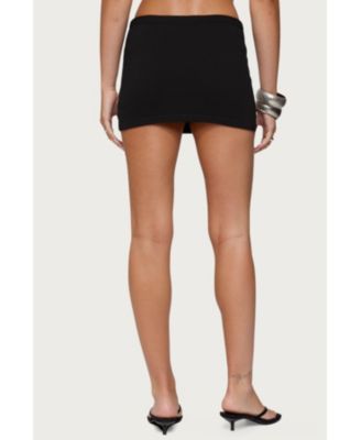 Womens Ada Iridescent Button Knit Mini Skirt