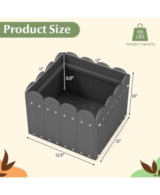 2 Pack Square Planter Box Weather-Resistant HDPE Flower Pot Garden Bed