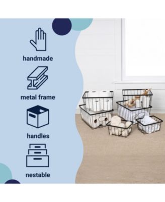 Camden Vintage Industrial Handmade Set of 6 Wire Metal Nesting Storage Baskets