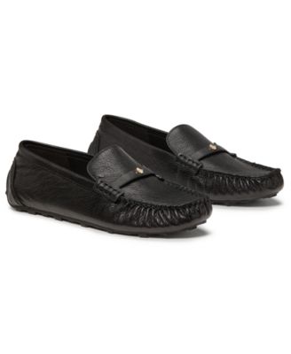 Women's Flower Stud Round Toe Moccasin Loafers