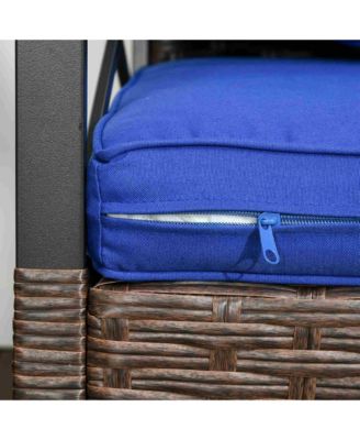 3pc Rocking Chair Set w/ Cushions, Wicker Bistro Set,