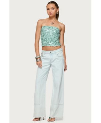 Womens Brynn Sequin Strapless Top