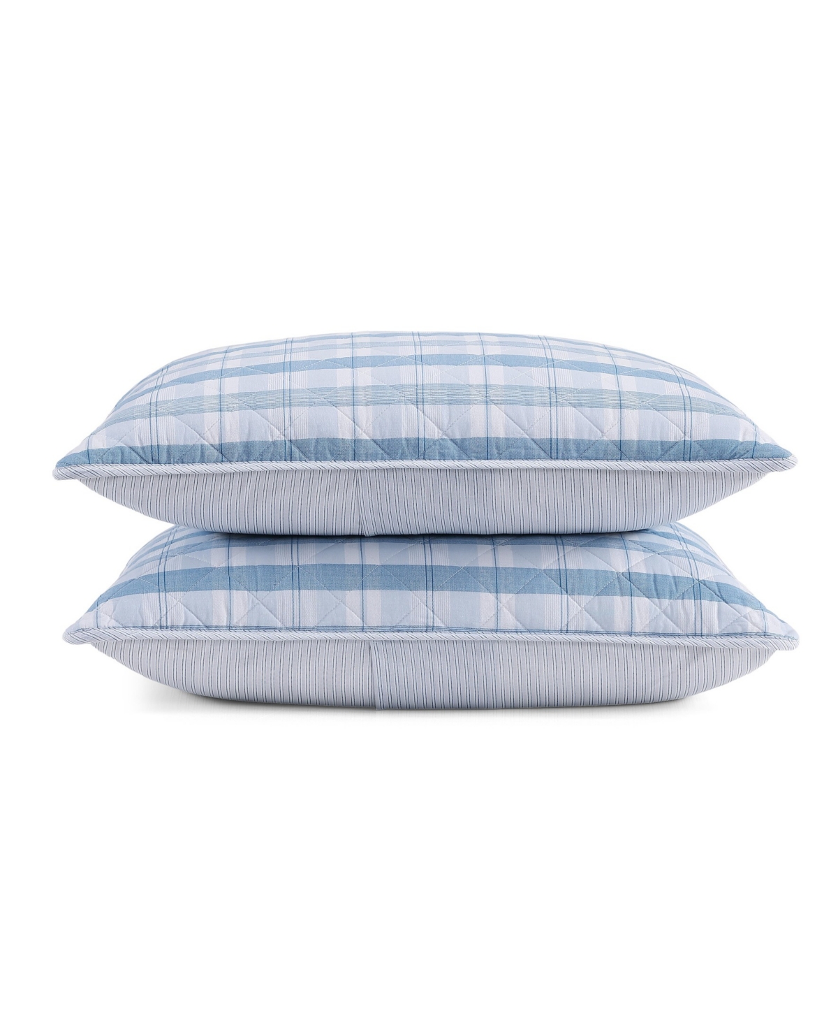 Tommy Hilfiger Dreamy Plaid Cotton Reversible 3-pc. Quilt Set, King In Blue