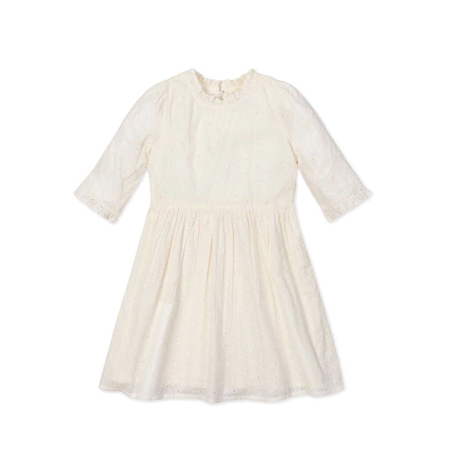 Платье Hope & Henry Organic Flutter Sleeve Tiered Eyelet Dress для девочек-малышей, цвет: Слоновая кость — фото 1