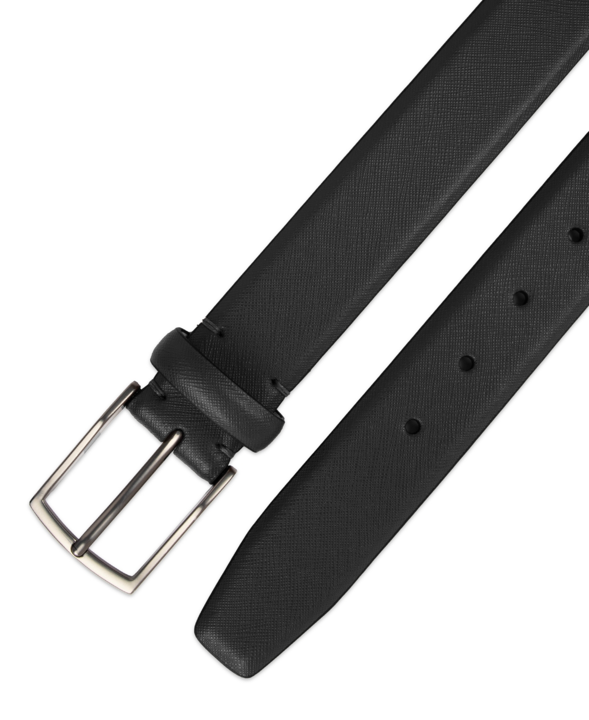 Alfani Men's Feathered Edge Dress Belt, Macy's Exclusive In Black