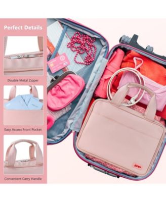 Travel Toiletry Bag,Hanging Toiletry Bags for Traveling Women, Water-resistant Makeup Cosmetic Bag Travel Organizer for Accessories, Shampoo, Full-size Container, Toiletries