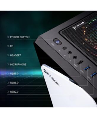 Prebuilt Gaming PC - AMD Ryzen 7 5700G, 16GB RAM, 1TB Gen4 SSD, Radeon Graphics, Windows 11 Home - White & Black Ready for Gaming