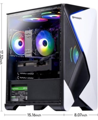 Gaming Desktop: AMD Ryzen 7 5700X, NVIDIA RTX 4060 Ti, 16GB RAM, 1TB SSD, Windows 11 Home - Prebuilt Gaming PC
