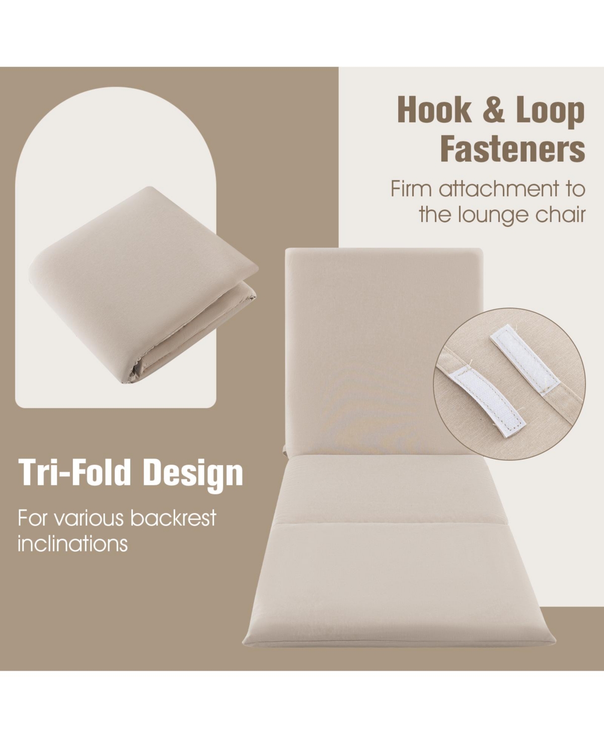 Gymax 2PCS Patio Lounge Chair Recliner Chair w/ 3-Position Adjustable Backrest & Cushion