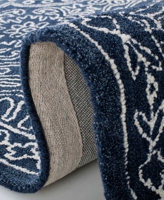 Etienne LRL6603N Navy and Ivory 5' X 5' Round Area Rug