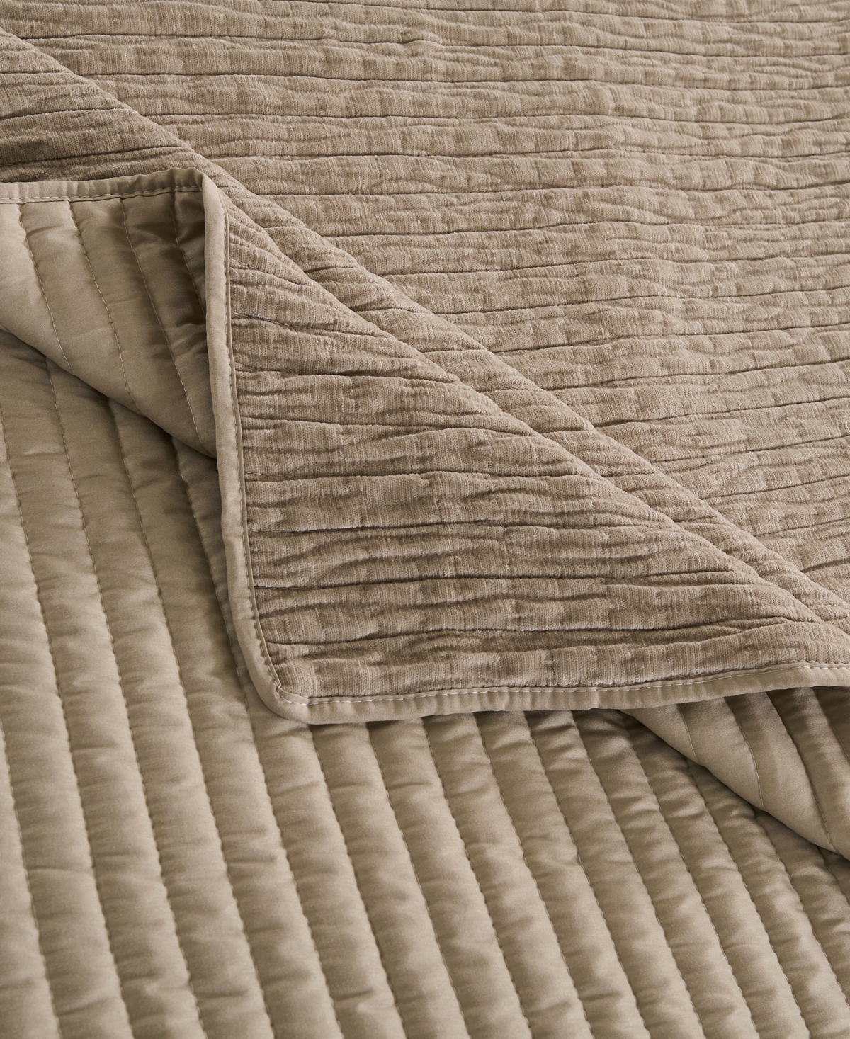 Greenland Home Fashions Velvet Crush Textured 3-pc. Quilt Set, King In Sand