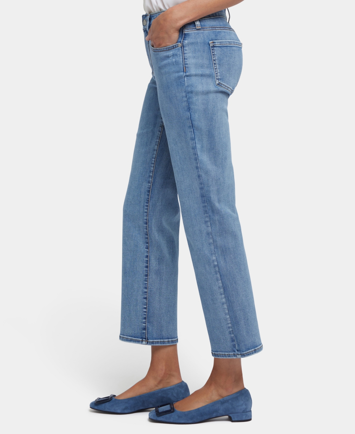 Nydj Petite Marilyn Straight Ankle Jeans In White