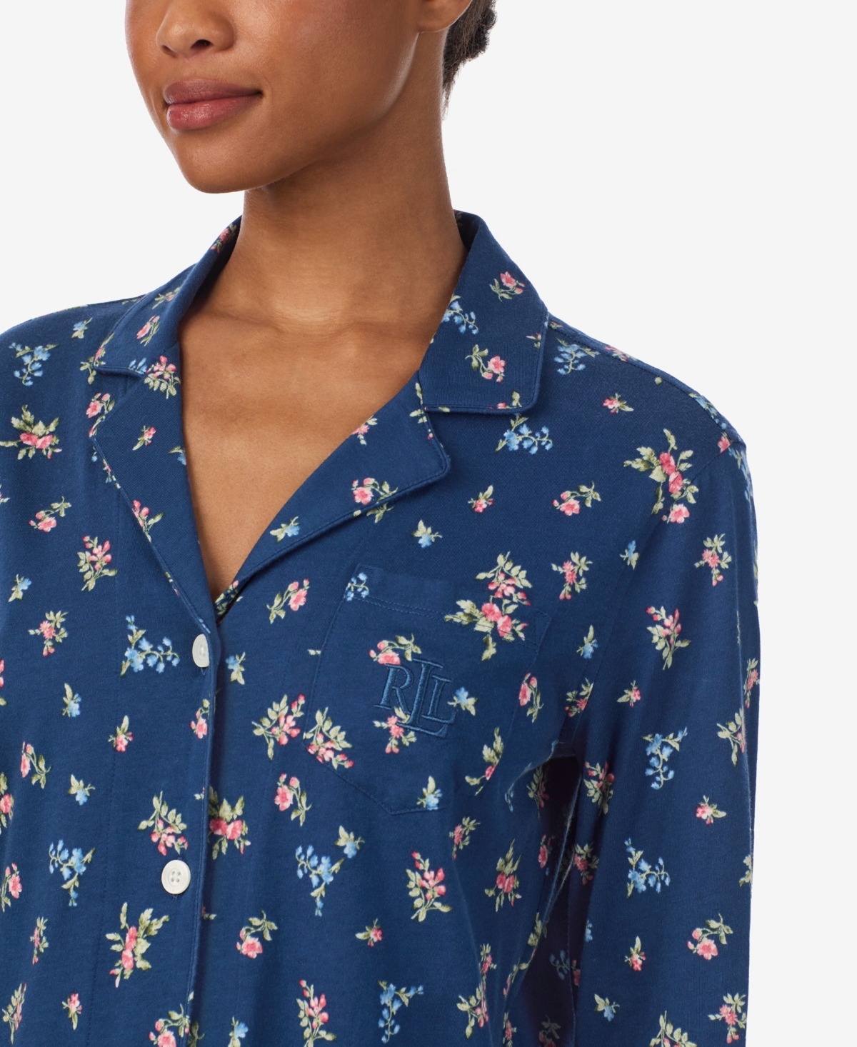 Ralph Lauren Floral Cotton-blend Jersey Sleep Set In Multi