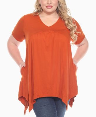 Plus Size Short Sleeve Shirred Front Knit Top