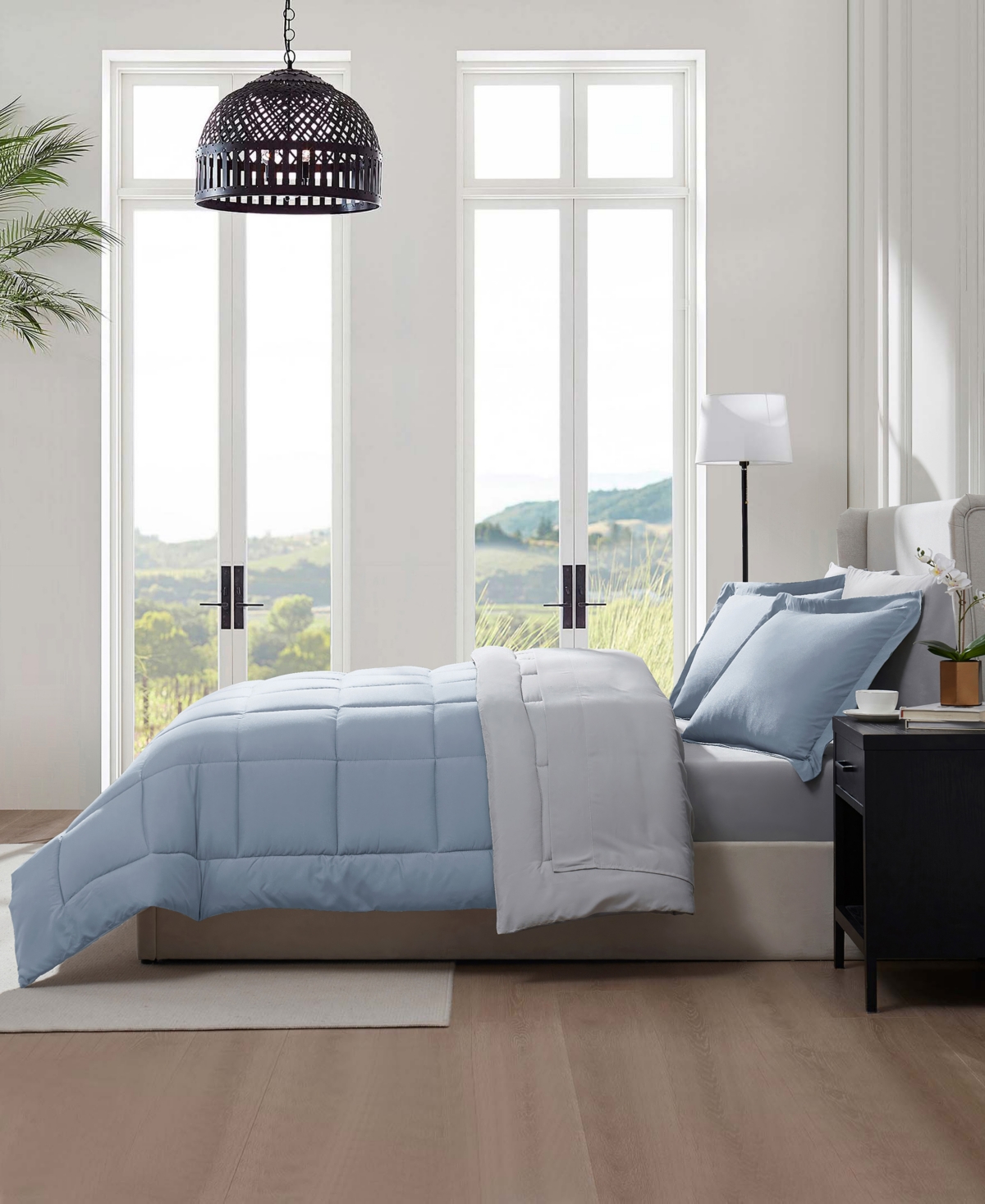 Nestl Luxury Soft Reversible 7-pc. Comforter Set, California King In Blue