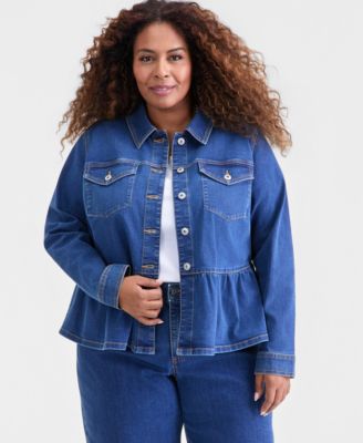 Style & Co - Plus Size Denim Peplum Jacket