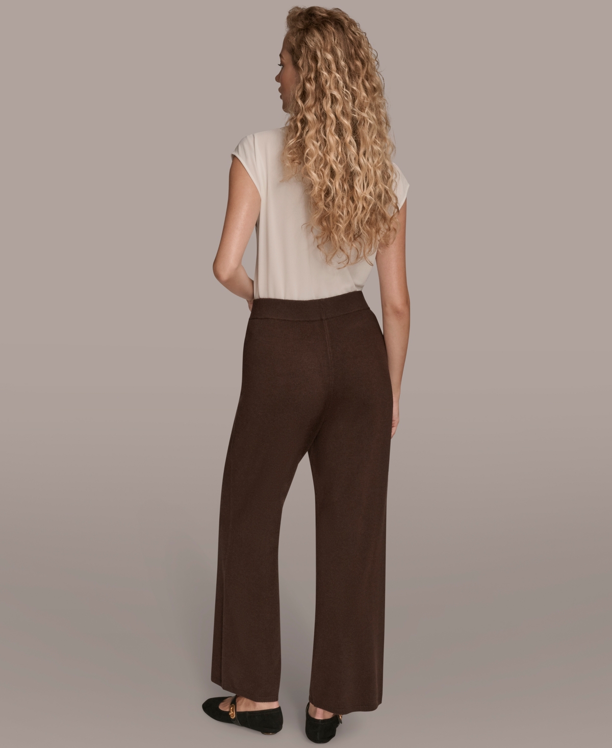 Donna Karan New York Pull On Sweater Pants In Brown