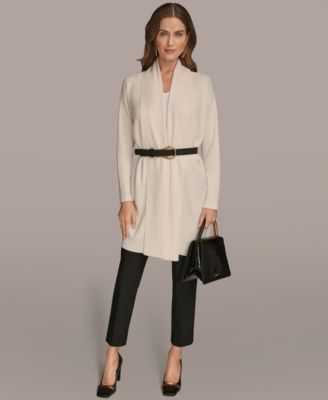 Women's Belted Open-Front Cardigan