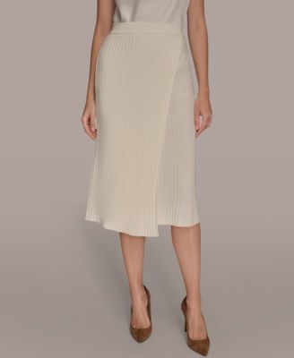 Donna Karan New York - Women's Rib Knit Wrap Midi Skirt