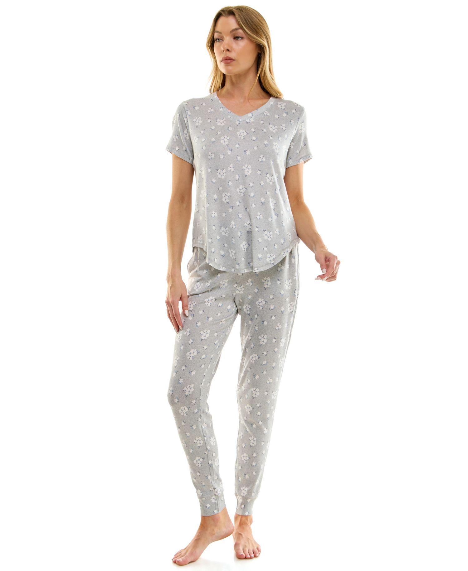 V-Neck T-Shirt & Jogger Pants Pajama Set