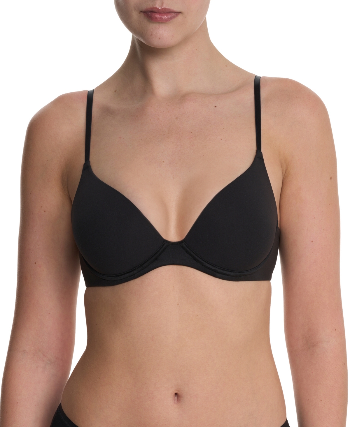 Natori Soft Focus Comfort Underwire Convertible Demi Bra In Black