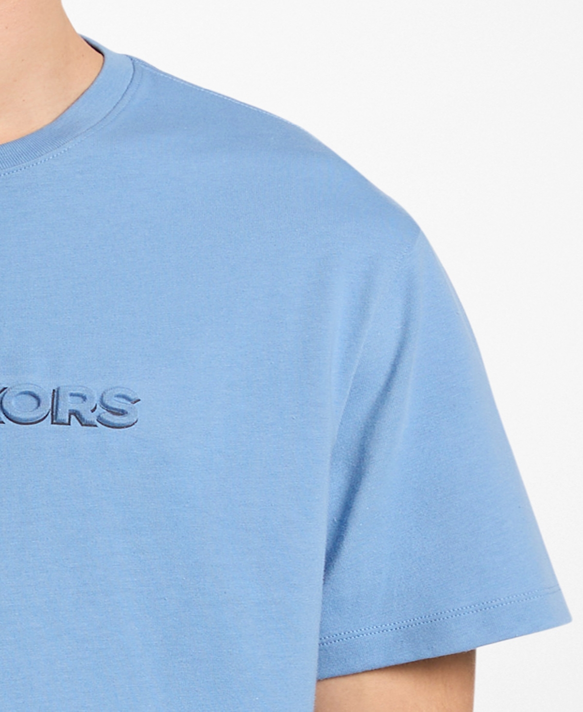 Michael Kors Men's Short Sleeve Embossed Shadow Logo T-shirt In Blue