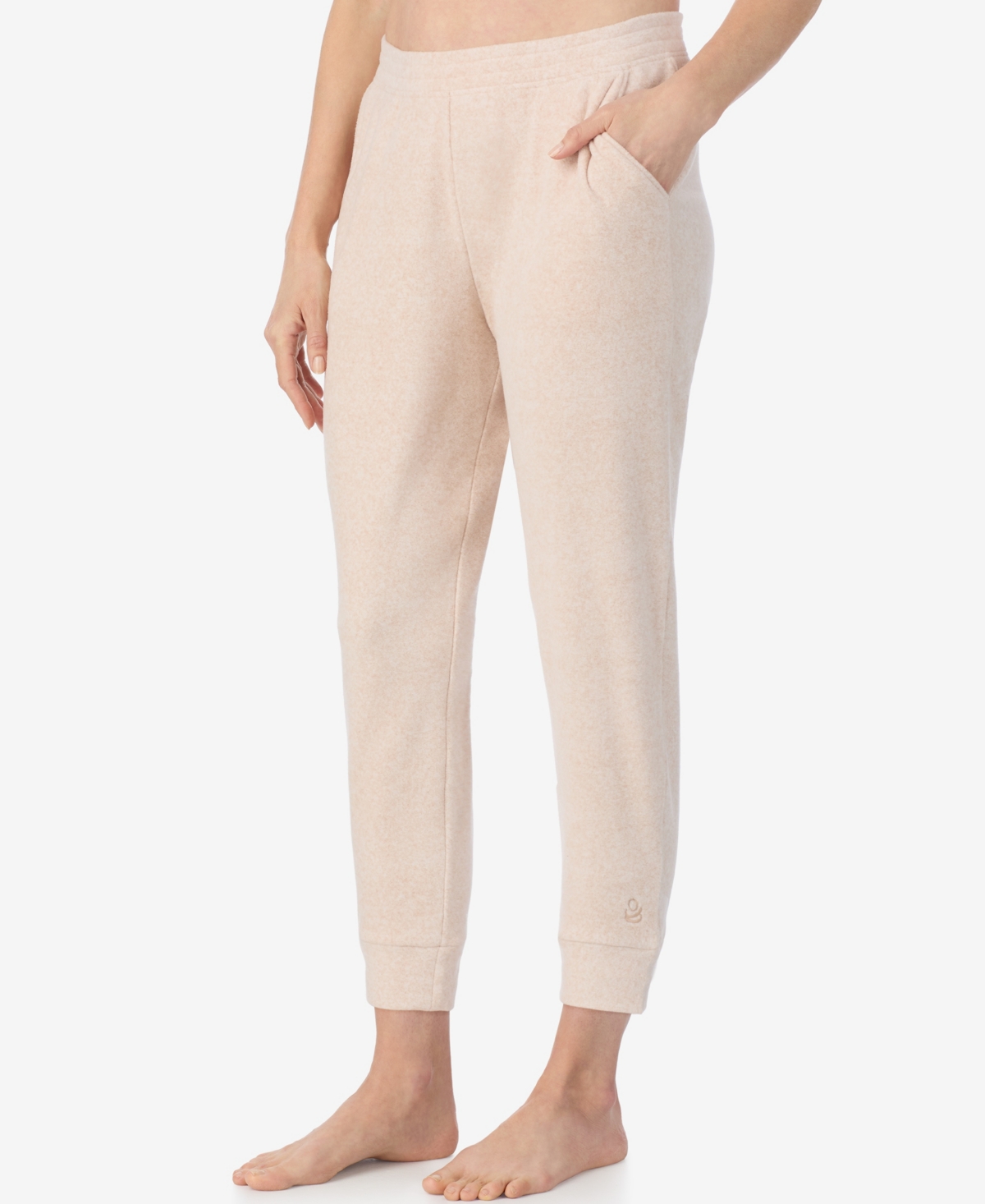 Cuddl Duds X Jennifer Lake Fleecewear With Stretch Cropped Jogger In Brown