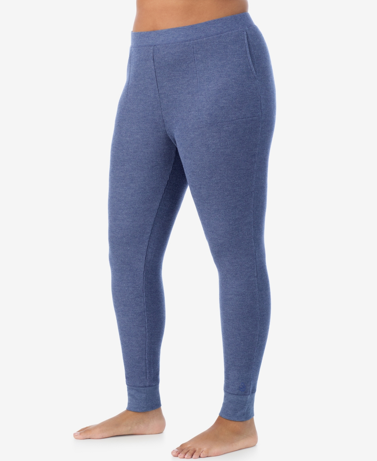 Cuddl Duds Plus Size Cozy Stretch Thermal Leggings In Blue