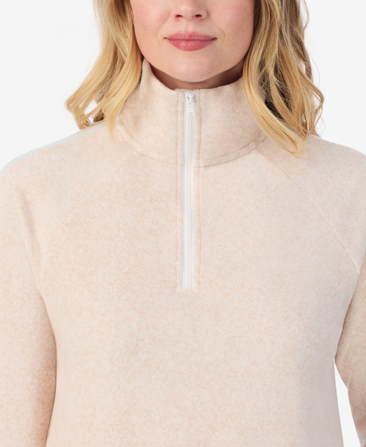 Cuddl Duds X Jennifer Lake Fleecewear With Stretch Half-zip Pullover In Neutral