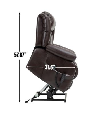 Oversized Faux Leather Recliner Chair – Power Lift, Dual Motor, Massage & Heat, 350 lbs Capacity – Electric Chair for Seniors