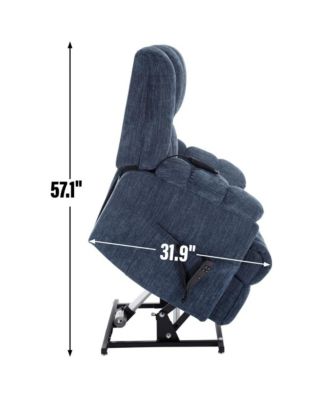Chenille Power Lift Recliner for Seniors with Heat & Massage, Dual Motor Electric Chair, Infinite Position