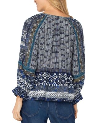 Petite Button Front Woven Top