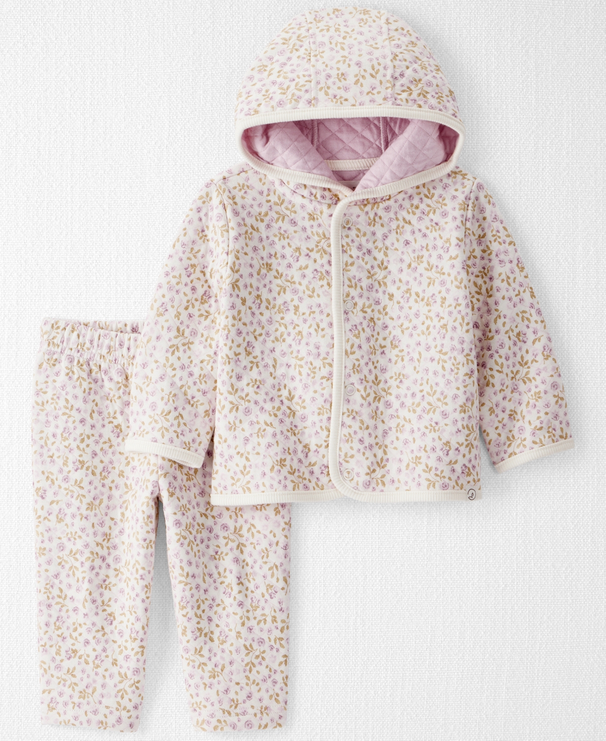 Carter's Little Planet By  Baby Girls 2-piece Long Sleeve Cardigan And Pants Set In Pink
