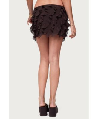 Womens Clare Chiffon Ruffled Mini Skirt