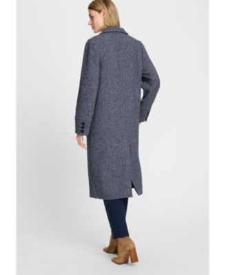Wool Blend Herringbone Coat