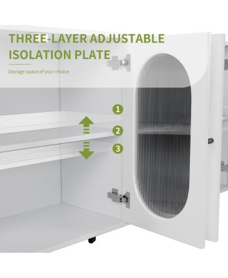 Freestanding Storage Accent Cabinet with Acrylic Doors