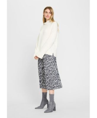Women's Pull-On Leopard Pleated Skirt