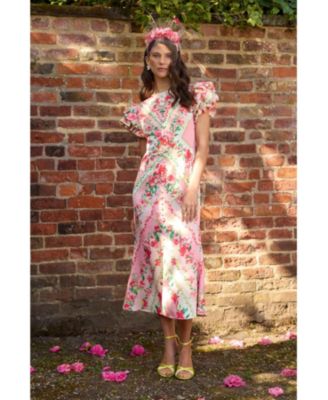 Women's Lisa Printed Ruffle Hem Midi Dress