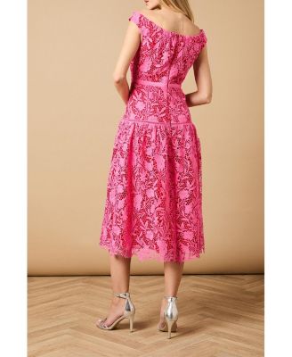 Women's Floral Lace Off The Shoulder Midi Dress