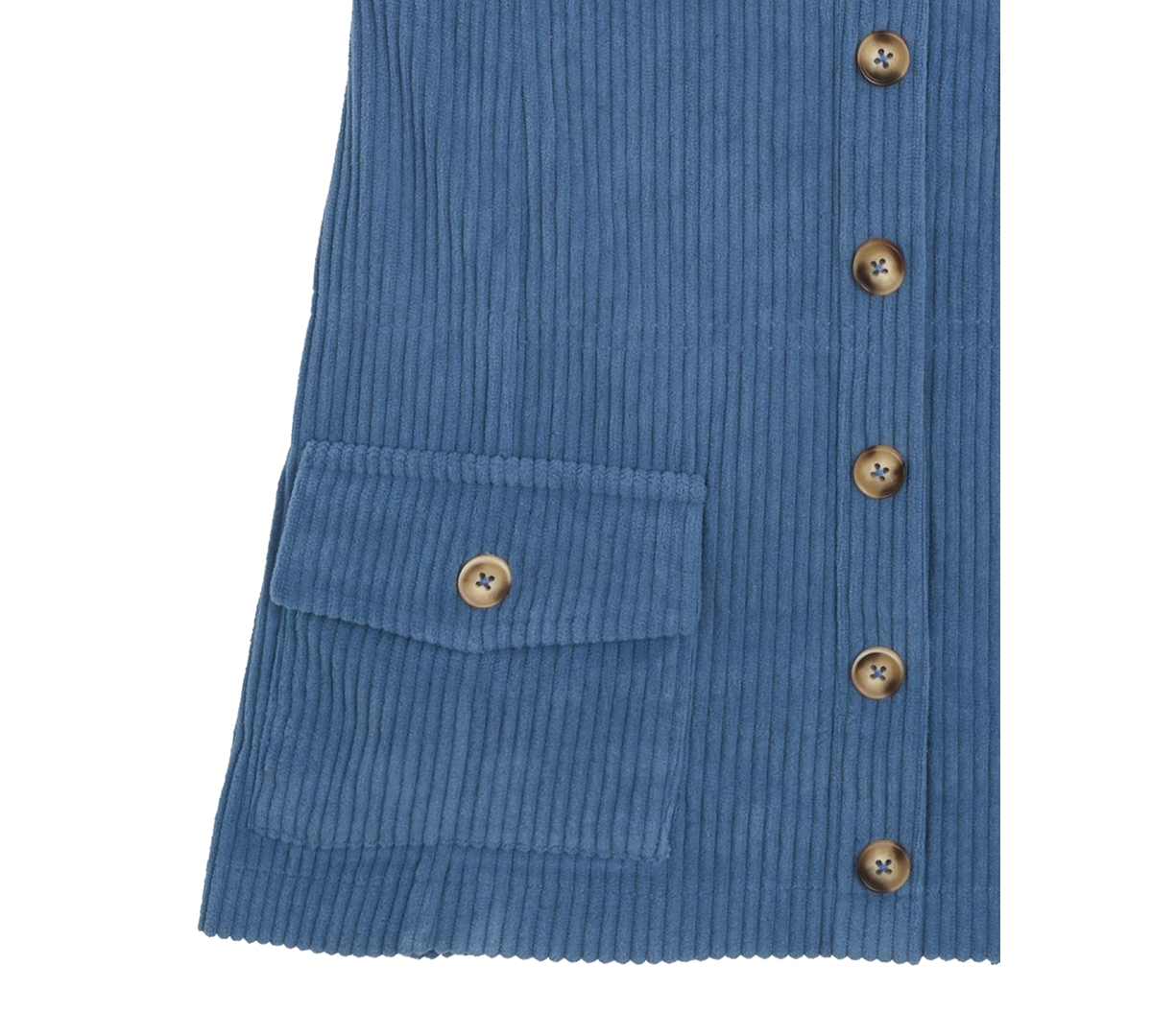 Rare Editions Big Girls' Knit Vest With Corduroy Skirt And Necklace, 3 Pc In Blue