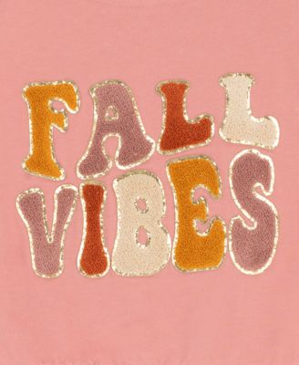 Big Girls' Fall Vibes Sweatshirt with Lurex Mesh Skort, 2 pc