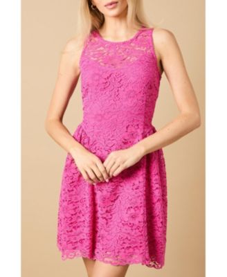 High Neck Lace Detailed Mini Dress