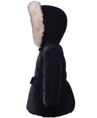 Toddler Girls Luxe Bow Puffer Coat