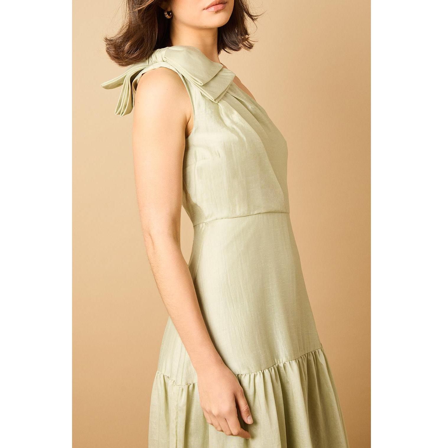 Women's Bow Shoulder Detail Midi Dress