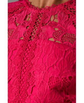 Women's Lace Panelled Long Sleeve Dress